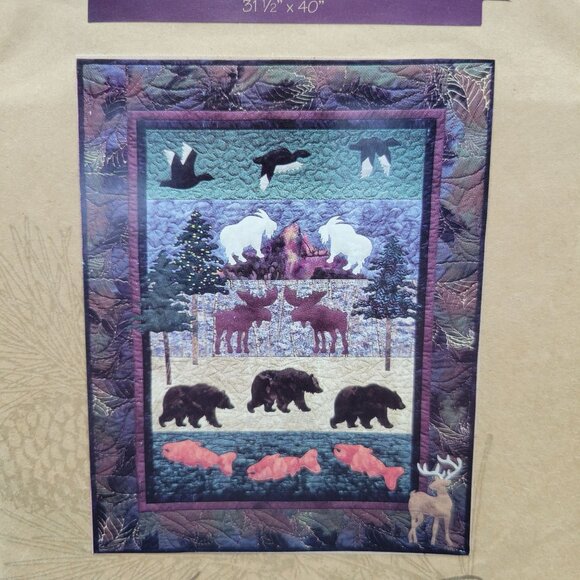 Moose Junction Wildlife Quilt Pattern McKenna Ryan Pine Needles 31.5 x 40 - Picture 2 of 5